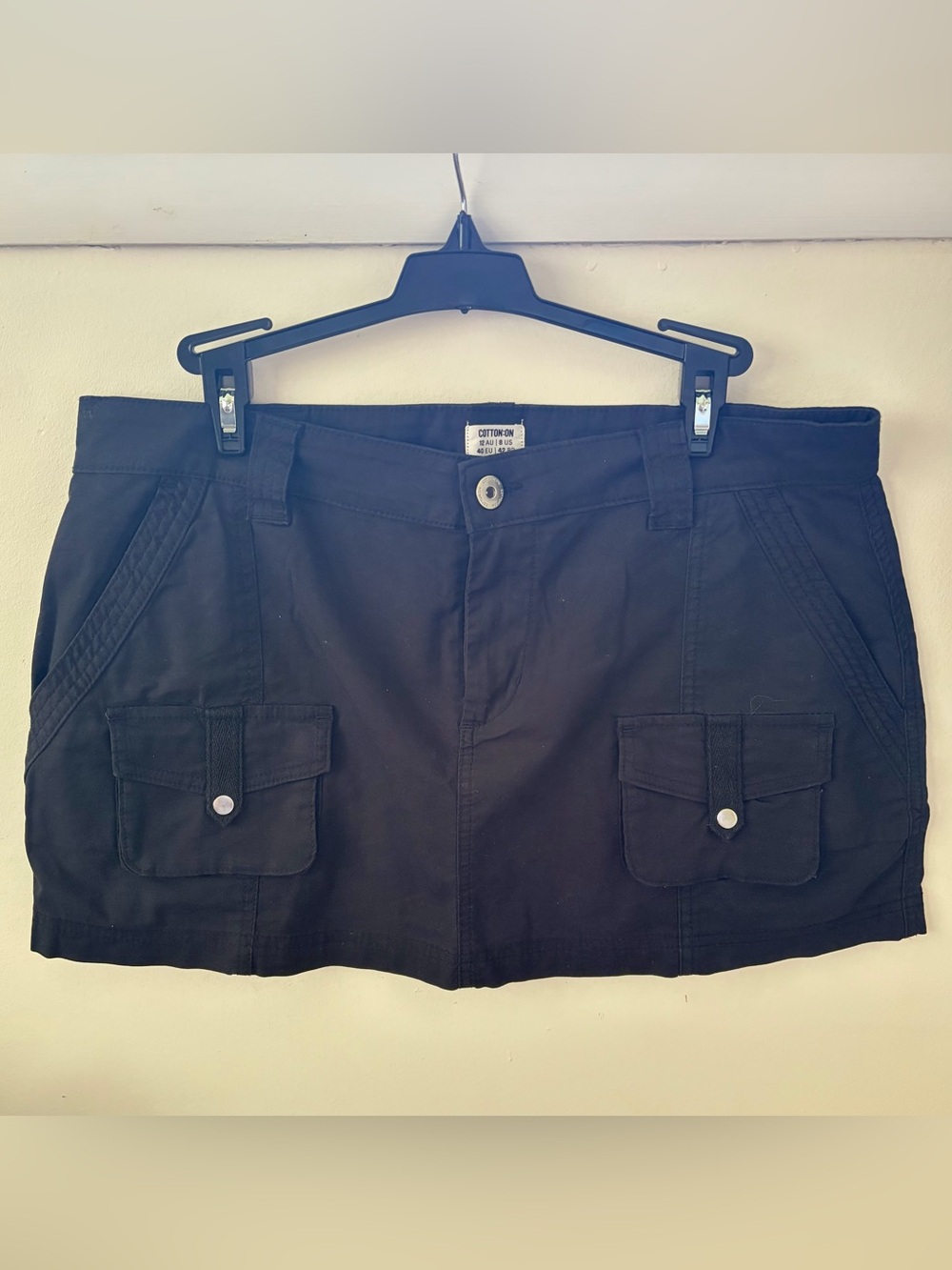 Cotton On Black Cargo Utility Mini Skirt